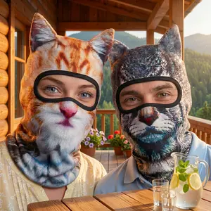 3D Funny Stand Ears Cute Animal Cat Ski Balaclava Face Mask Music Festivals,Halloween,Party Outdoor Activities,Raves