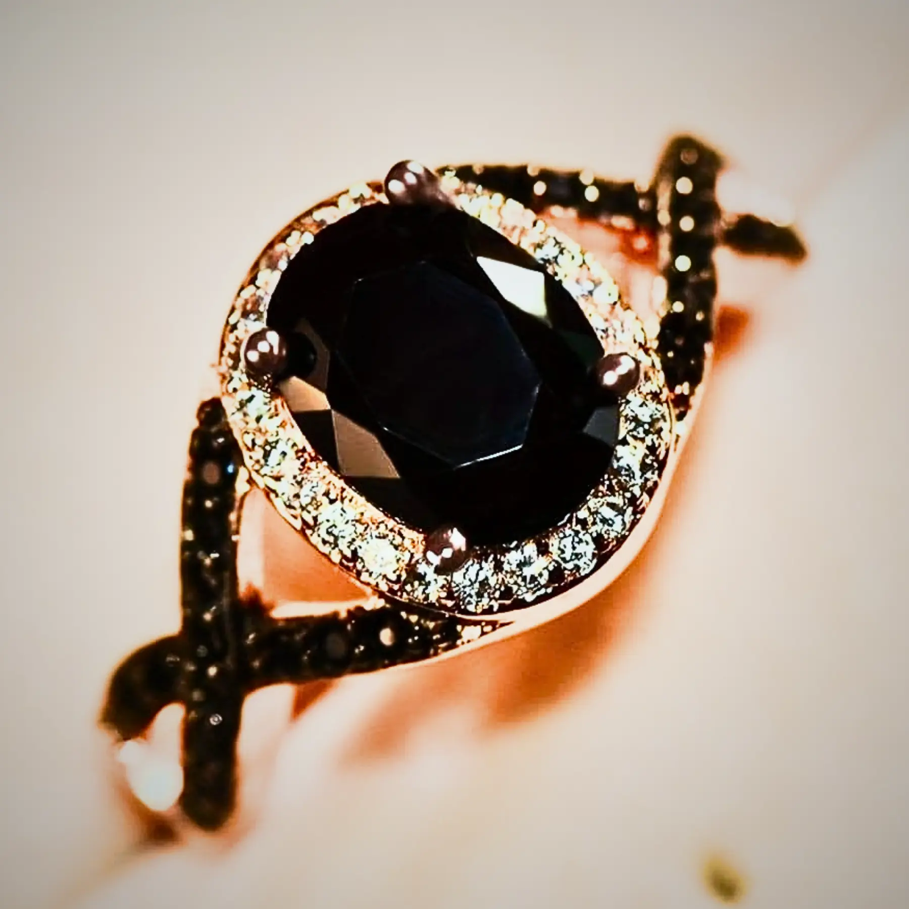 Elegant Black CZ Ring for Women | Classic Fashion Statement Ring for Wedding, Anniversary & Gift