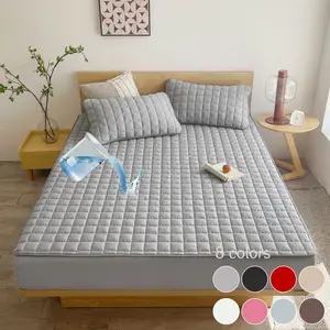 Waterproof Fitted Sheet Set, Deep Pockets, Anti-slip Elastic Bed Sheet With Pillowcase, Bedroom Accessories for Elderly, Babies&Adults mattress cover Waterproof Bedding Sheet Deep Pocket Mattress Pad for Home Protection