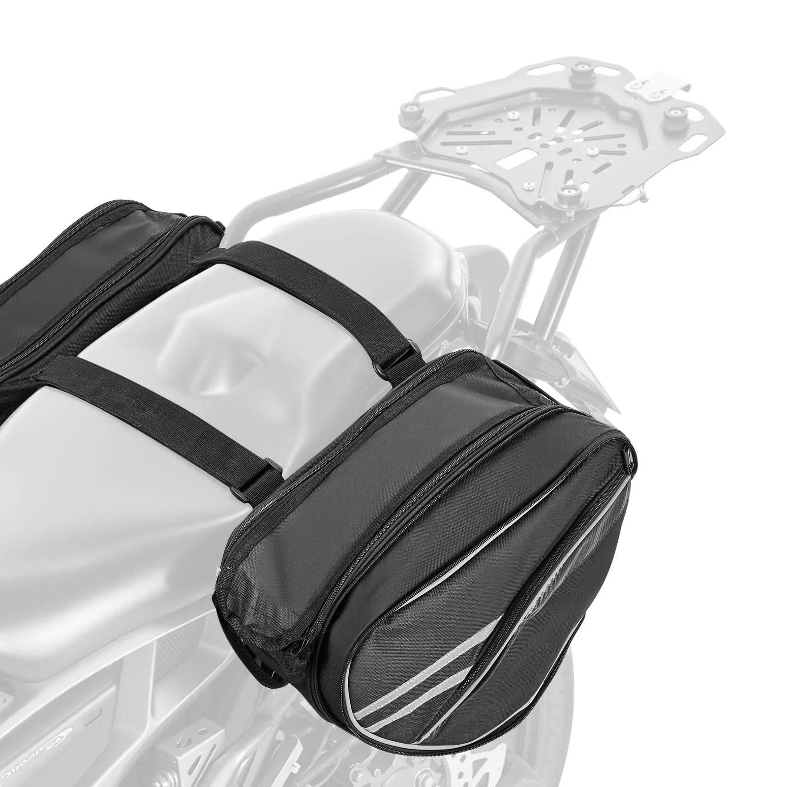 【SummerFinds】VEVOR Motorcycle Saddlebag, 30 L (15 L x 2) Large Capacity Side Saddle Bag with Waterproof Rain Cover and Straps, Compatible with Most Motorcycles, Outdoor Sports Motorbike Luggage Storage Bag, Black