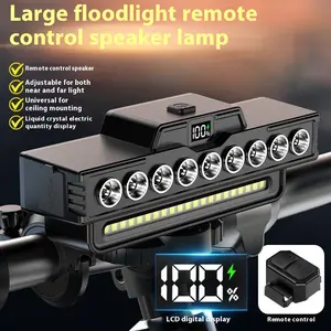 New High Brightness Bicycle Front Light Charging Strong Light Horn Light Mountain Bike Waterproof Night Riding Lighting Riding Equipment