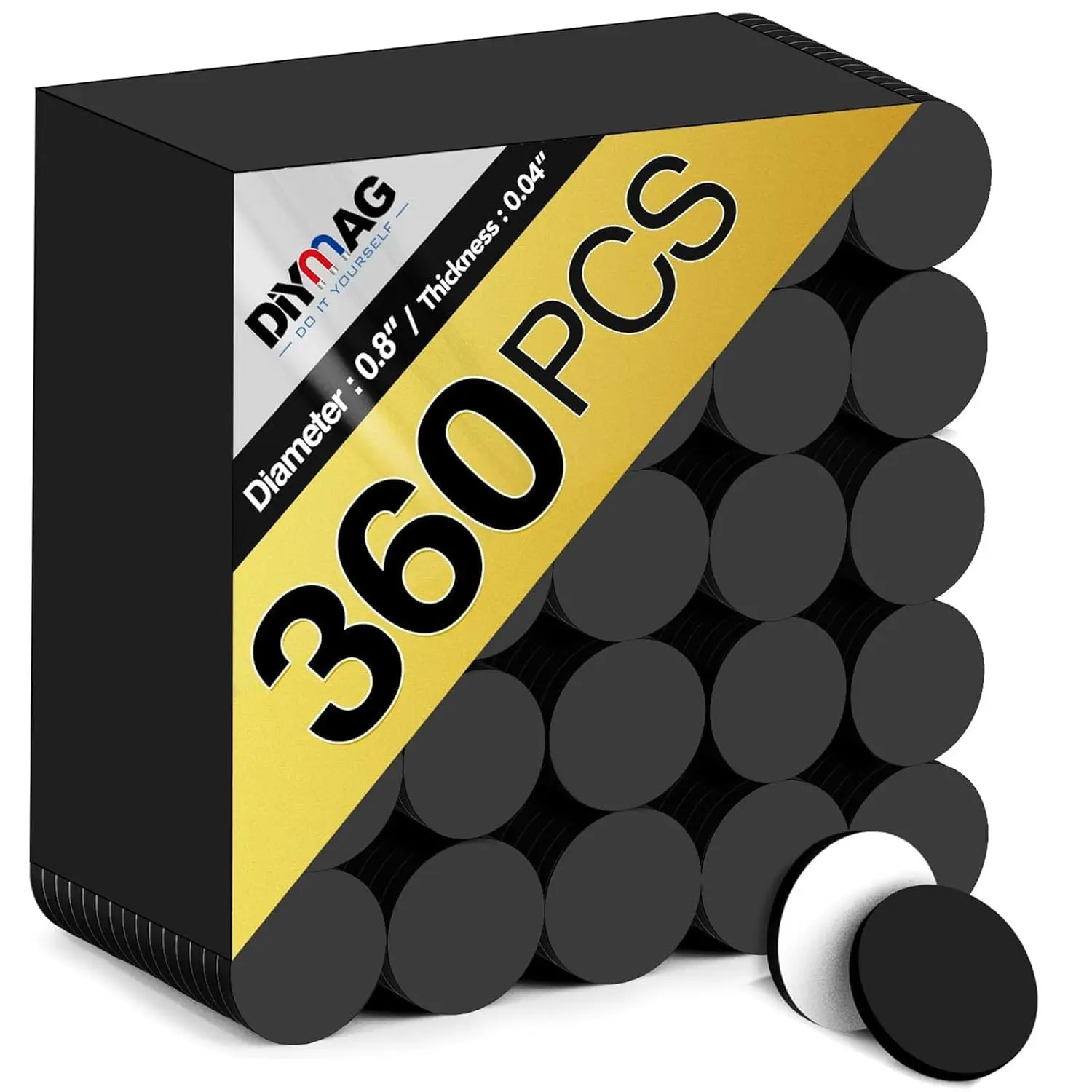 DIYMAG Magnets with Adhesive Backing, 360Pcs Diameter 0.8’’ x 0.04" Fridge Magnet Dot Classroom Must Have Round Magnetic Tape Flexible Sheets for Crafts Whiteboard Refrigerator Easy Peel and Stick