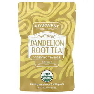 Starwest Botanicals Organic Dandelion Root Tea,  20 Tea Bags, 1.4 oz (40 g)