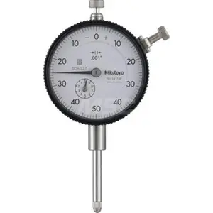 Mitutoyo Dial Drop Indicator: 0 to 1" Range, 0-50-0 Dial Reading, 0.001" Graduation 0.1" per Revolution, Flat Back, ±0.002" Accuracy 2417AB