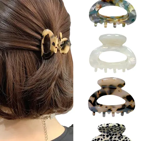 4pcs Leopard Print Decorative Hair Clips for Women, Elegant Summer Style Small Hair Accessories, Perfect for Daily & Hairstyles Decorations, Hair Claws Set