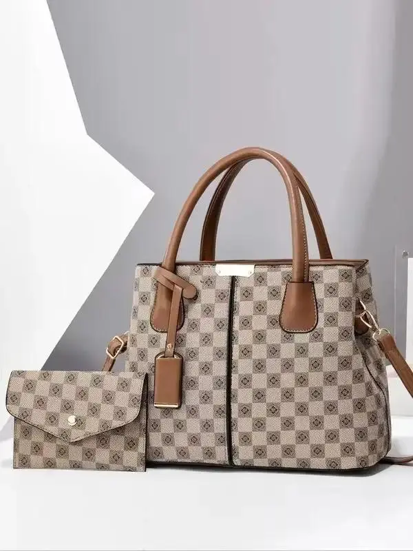 Women's Fashionable PU Leather Handbag & Wallet, Casual Versatile Shoulder Bag & Wallet, Trendy All-match Bag Set for Daily Use Hobo Bag Classic Wristlet Shoulder Purse Canvas Casual Satchel Luxury Look