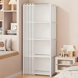 5-Tier Multipurpose Storage Shelf, Easy Assembly Minimalist Organizer Cabinet, Dustproof Bookshelf & Wardrobe, Space-Saving Home Furniture for Bedroom Living Room Office Dorm, Practical Household Storage & Holiday Gift