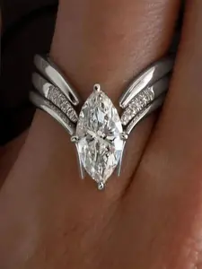 1 PC Elegant Cubic Zirconia Ring For Women For Wedding Engagement Anniversary Party Jewelry Valentine's Day Gift Engagement Rings Cubic Zirconia Solitaire