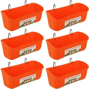2/4/6 Pack Hanging Poultry Feeder – Water & Food Trough with Clips – for Chicken, Duck, Goose, Goat, Pig, Deer – Durable Outdoor Container – Orange