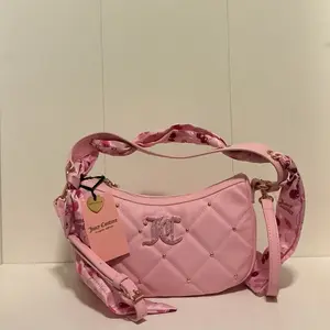 Juicy Couture Chic Blush Pink Holding the Line Coho Cross Body Bag, Fashion Women's Shoulder Bag for Women, with Cherry Scarf