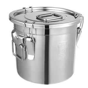 12L Stainless Steel Food Storage Container for Kitchen Pantry Restaurant Bulk Dry Wet Ingredients Large Capacity Airtight Pail