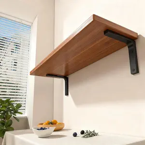 Wall Mount Floating Wooden Shelf, Paint-Free Wall Storage Board, Minimalist Display Rack for Books Decor Home Supplies, Equipped with 2 Brackets