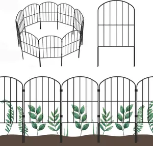 Arched Rustproof Metal Wire Decorative Garden Fence, 10-Pack 10ft(L)x24in(H) Animal Barrier Fencing Panels for Outdoor Landscape Patio Edging