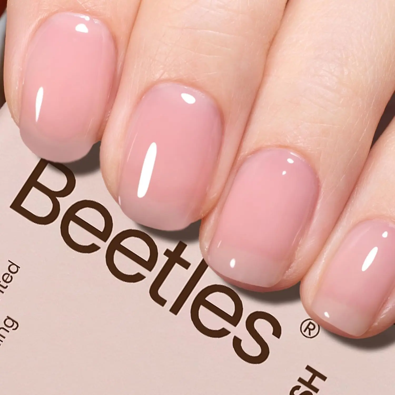 Beetles Nude Pink Gel Nail Polish, 15ml Neutral Sheer Pink Jelly Gel Polish Translucent Effect Nail Concealer Spring Summer Color Soak off UV French Nail Art Design DIY Manicure Gift for Women