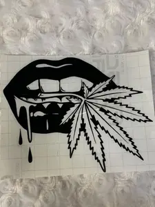 Lips/Leaf Vinyl Car Decal
