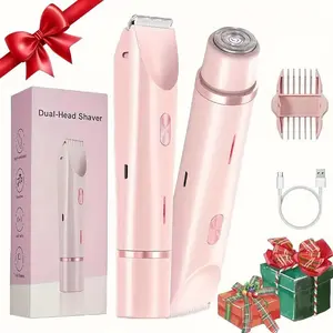 2 in 1 Electric Shaver, 1 Box USB Rechargeable Hair Clipper, Ladies Electric Bikini Trimmer for Face, Arms, Thighs and Body, Ideal Gift