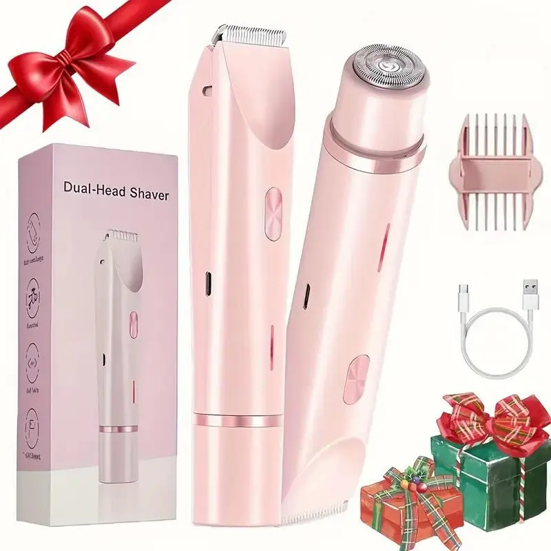 2 in 1 Electric Shaver, 1 Box USB Rechargeable Hair Clipper, Ladies Electric Bikini Trimmer for Face, Arms, Thighs and Body, Ideal Gift