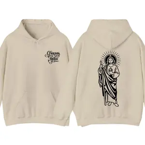 San Judas Hoodie, San Judas Silhouett, San Judas Tadeo 2 Sides Hoodie Unisex Classic Cotton Fabric