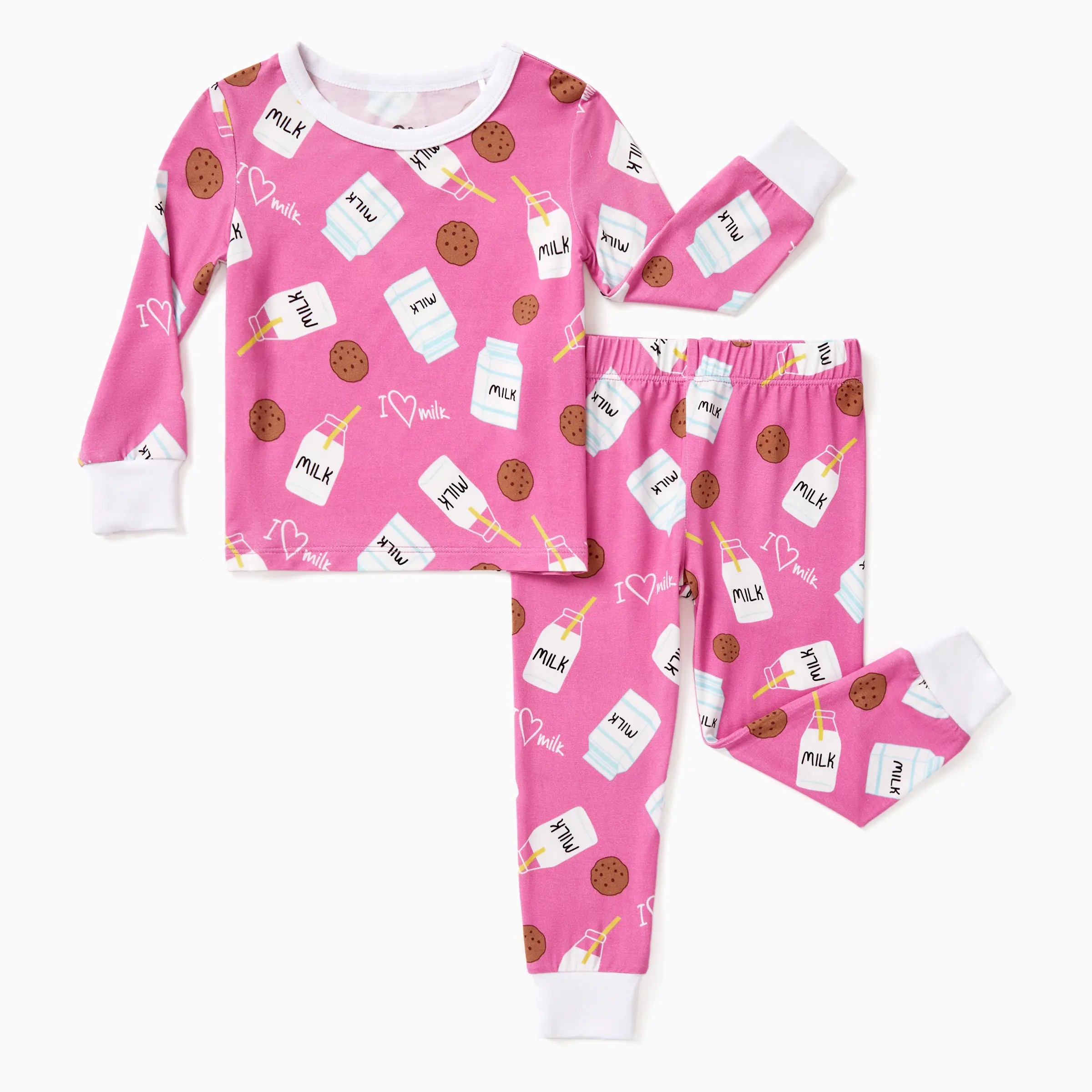 PatPat Bamboo Boys Girls Viscose Kids' 2-Piece Pajama Set, 6M-5T, Soft Breathable Stretch Long Sleeve Snug Fit Sleepwear for Toddlers & kids, Autumn Sale,Fall Sale