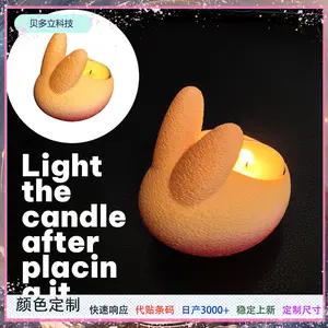 New cross-border 3D printed Easter bunny candle holder resin craft ornament home decoration small gift