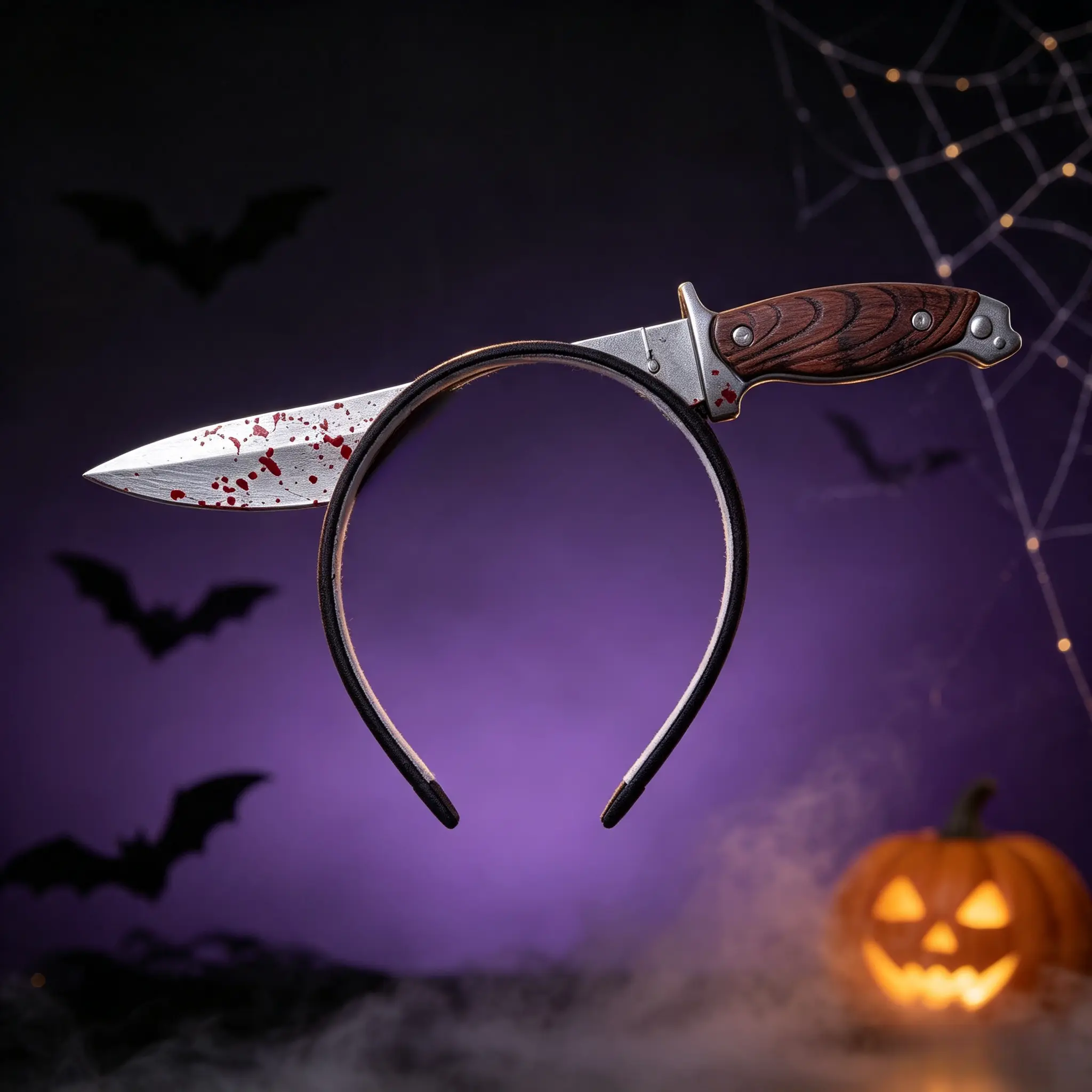 Spooky Simulated Through-Blade Halloween Headband, Cosplay Costume Accessory, Decorative Hair Hoop for Ghost Festival Party Styling Festive Accessories