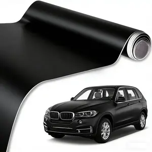 Premium Matte Black Car Vinyl Wrap Film With Air Release Self Adhesive DIY Sticker Decal For Bicycle Console Computer Phone Easy