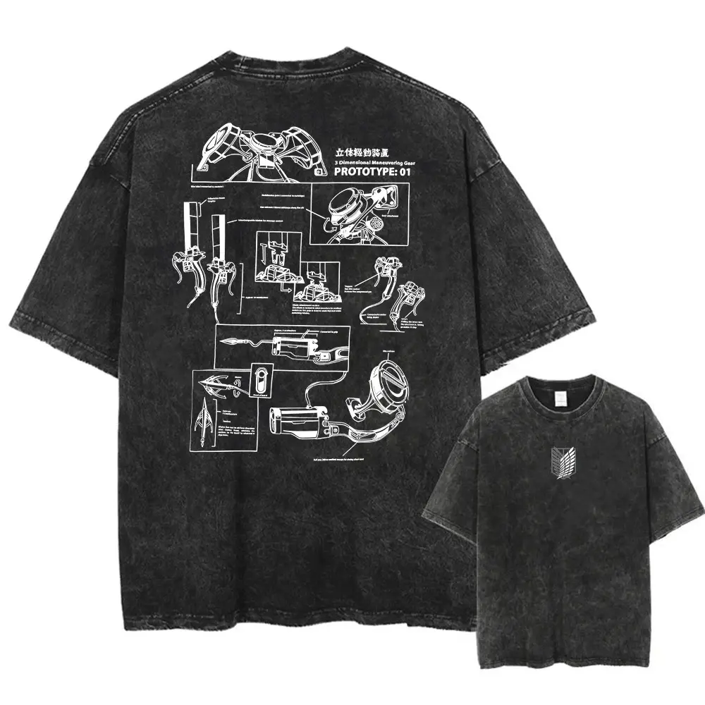 Men's Graphic T-Shirt, Vintage Japanese Figure Print, Distressed Short Sleeve Crew Neck Top for Casual Streetwear, Menswear, Sports, Fitted, Cotton, All Seasons, Machine Washable, Festive, Aesthetic Graphic Tee, Round Neck, Vintage Wash Look