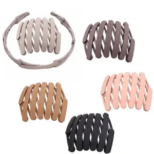 NO BRANDE 5pcs Retractable Pocket Hair Bands - Spring Wavy, Foldable, No-Slip, Compact, Portable, Adjustable Hair Hoops for Female, Ideal for Washing, Travel
