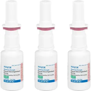 12-Hour Nasal Decongestant Spray-Oxymetazoline Hydrochloride 0.05% Nose Spray for Adults and Kids - Soothing Pump Mist for Cold, Allergy, Nasal Congestion, and Sinus Relief - 1 Fl. Oz. (3 Pack)