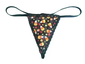 Womens CANDY CORN Halloween Costume Gstring Thong Lingerie Panties Underwear