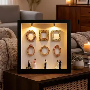DIY Mini Museum  Silhouette Box, Upgrade Shadow Box Frame Kit with Custom Shadow Box Frame with Mini Figurines,  for Anniversary, Wedding, Birthday & Home Decor