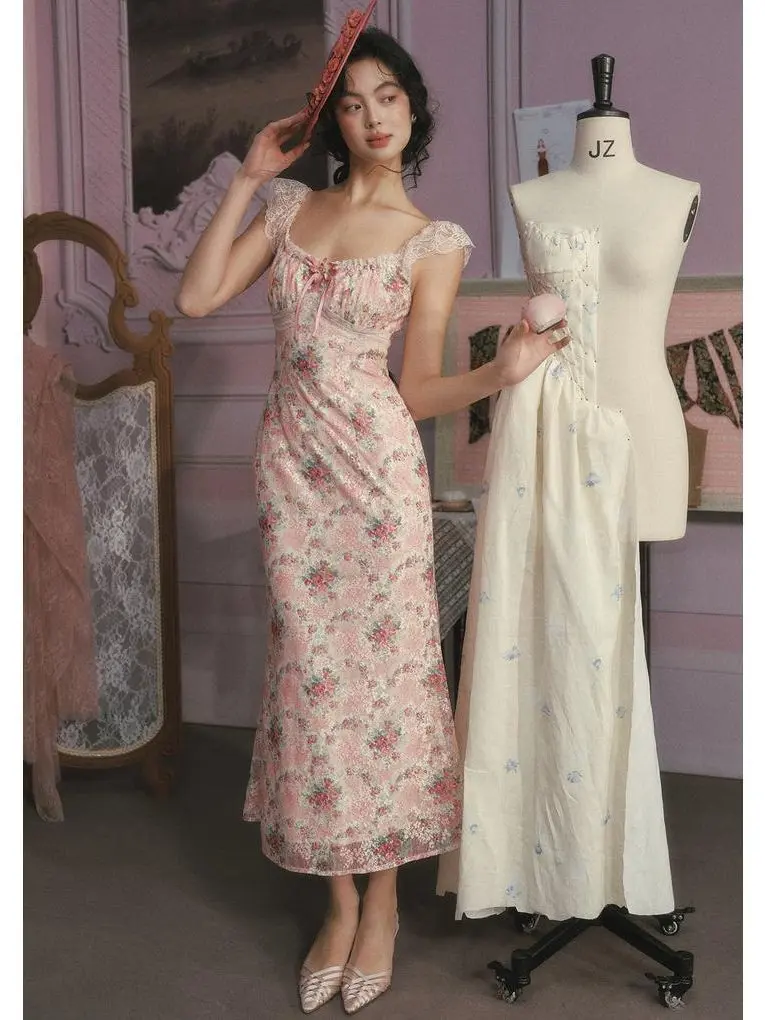 Casual Rose Music Box Dress, Summer Style