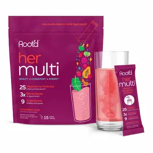 Root'd Multivitamin Powder for Women - 25 Vitamins & Minerals with 3X Electrolytes, 9 Organic Superfoods, Probiotics & Enzymes, Sugar-Free Multivitamin & Hydration