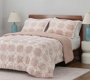 Berkshire Velvetsoft & Sherpa Comforter & Sham Set- Queen