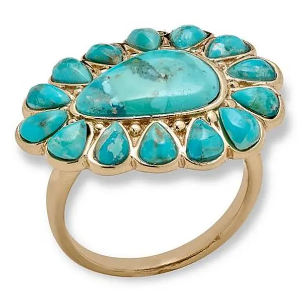 GemHues Bronze Composite Turquoise Boho Western Ring GemHues Bronze Composite Turquoise Boho Western Ring