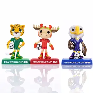 FIFA 2026 World Cup Set of 3 Collectible Mascot Figurines toys Clutch, Zayu and Maple