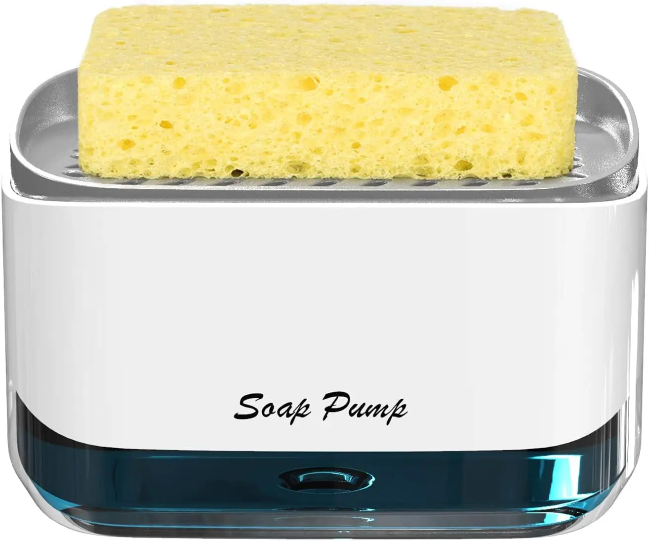 Premium Dish Soap Dispenser Set for Kitchen - Sink Detergent Pump, Foam Pump Soap Dispenser, Sponge Holder, Instant Refill Function for Cleaning Convenience & Organized Sink, Liquid Soap Dispenser, Dishwashing Dispenser