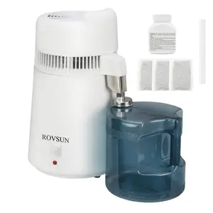 ROVSUN【Upgraded】 1.6 Gallon/6L Water Distiller with Flame-Retardant Material, BPA-Free Container & Stainless Steel Interior, Home Distilled Water Machine Maker Countertop Distilling Water Purifier