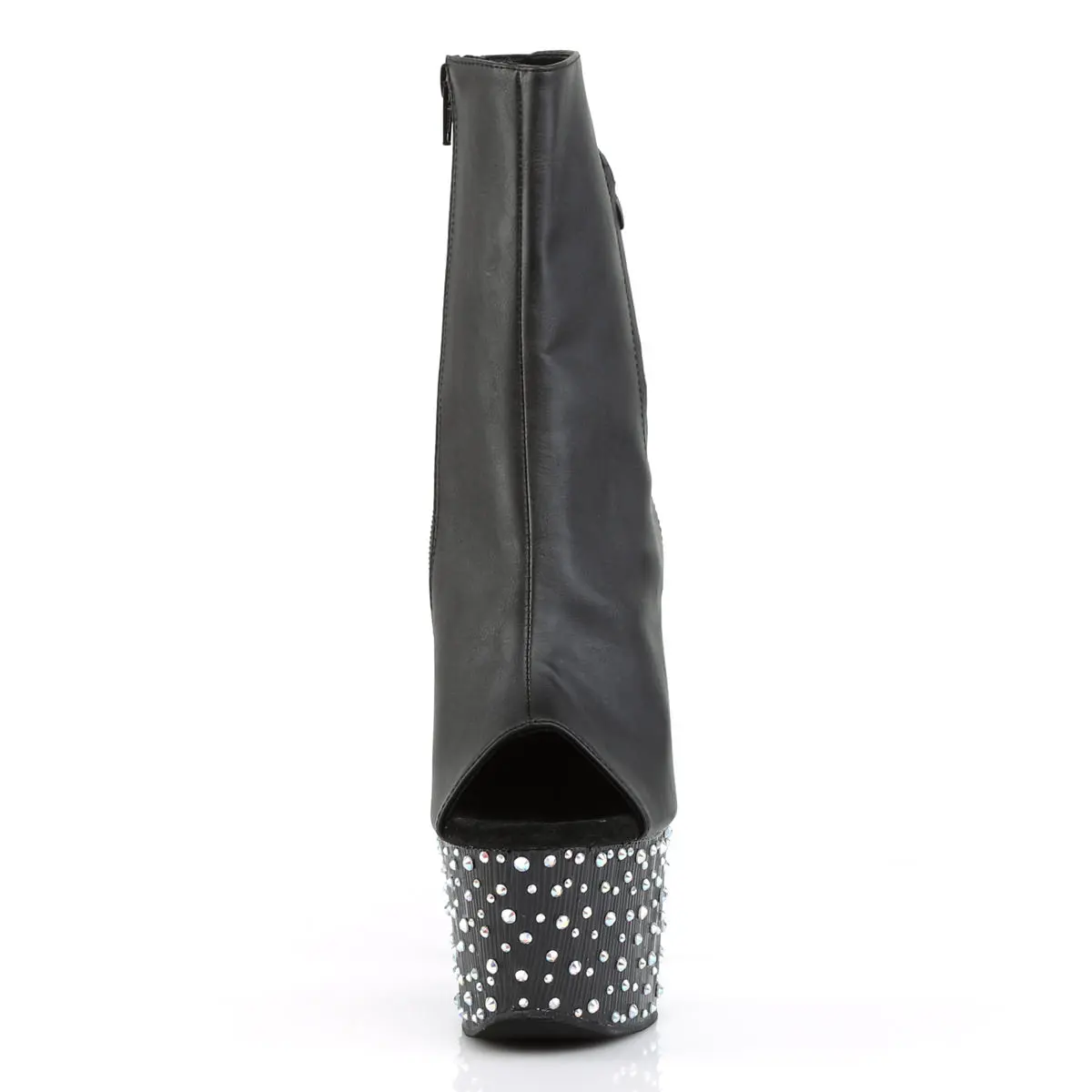 Women's Lace Platform Boot Heels - 7-in STARDANCE-1018-7, Black PU Shoes, Footwear