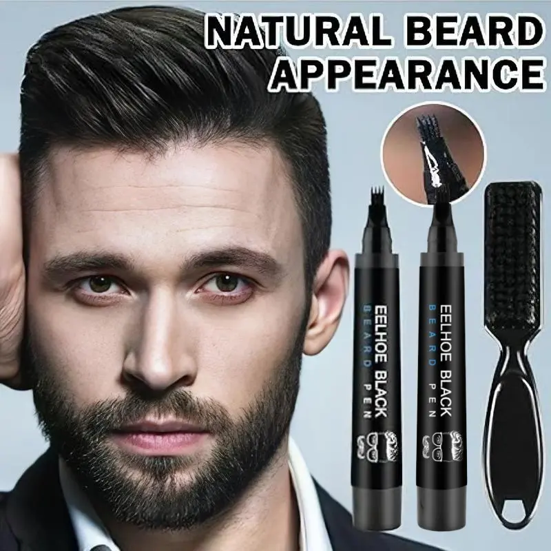 Men's 2-Same-Color Beard & Hairline Filler Pen Set (100g) - Waterproof, Longwearing, Smudgeproof, Natural Finish Cosmetics for Adults, Hair Loss, Daily Use - Men's Beauty & Personal Care Christmas Gift, Daily Care