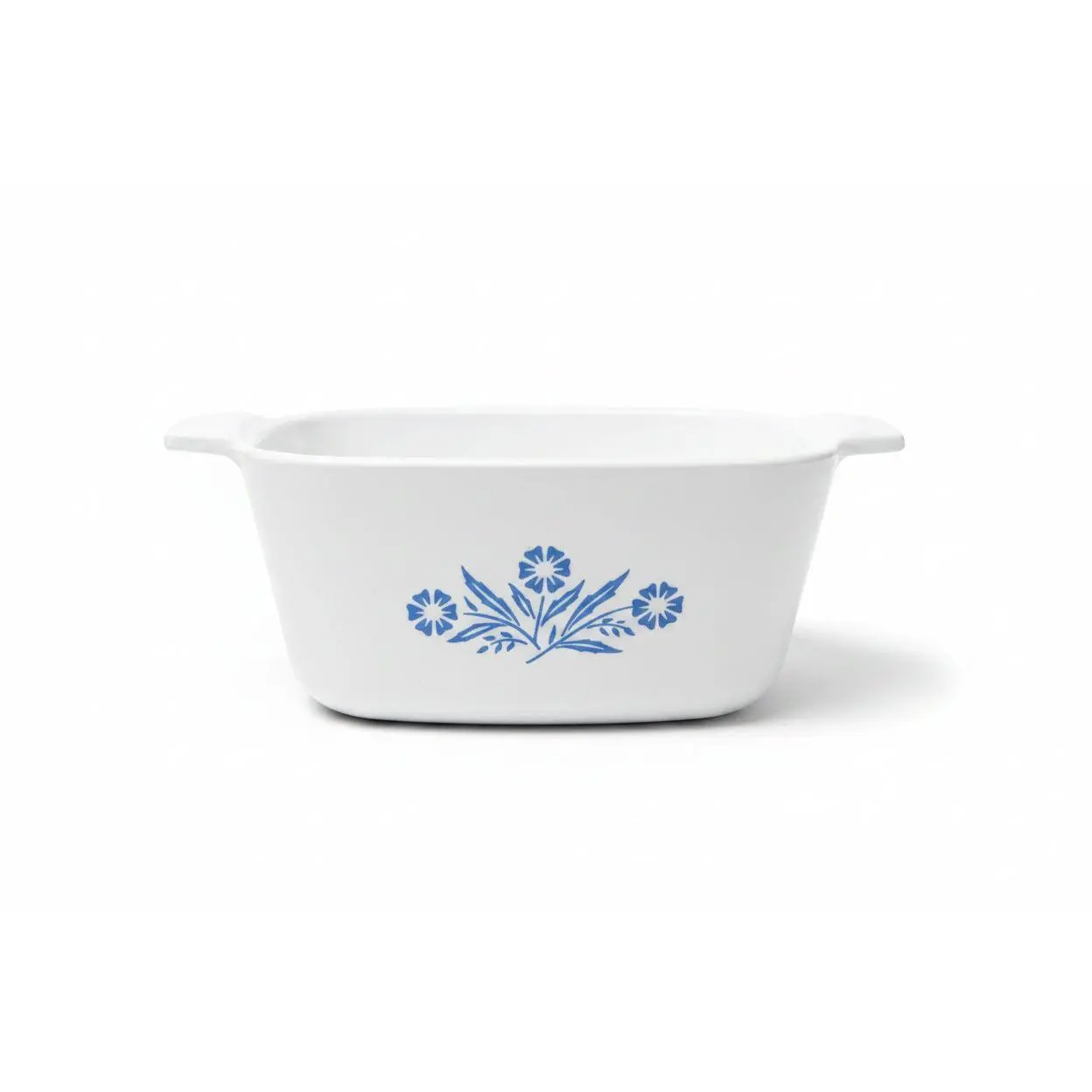 Vintage Corning Ware Blue Cornflower P-43-B 22 oz Classic Casserole Dish - Food-Safe, Heat-Stable, Microwave-Safe Petite Square Bakeware Pan, Decorated Individual Mini Baker (No Lid), Classic Casserole Dishes, Decorated Casserole Dishes
