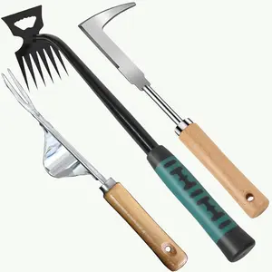 2025 Weed Puller Tool,Crack Weeder Tool, Stainless Steel Crevice Weeding Digger Tool, Paving Brick Moss Removal,6 Teethes Dual Purpose Hand Weeder Tool for Yard Garden, Lawn Edger and Driveway(3 Pcs)