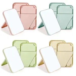 12 Pack Desktop Makeup Mirror, 8" Vanity Table Mirror with Stand, 90°Adjustable Portable Folding Travel Mirror for Spa Party, Girl, Women, Beauty, 4 Color