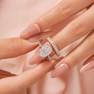 Maxine 5.5ct Cushion Cut 2PC Engagement Ring Set,Bridal Ring Set,5A Cubic Zirconia Women's Ring Jewelry,Wedding Ring Set for Daily,Travel,Proposal,Birthday,Anniversary