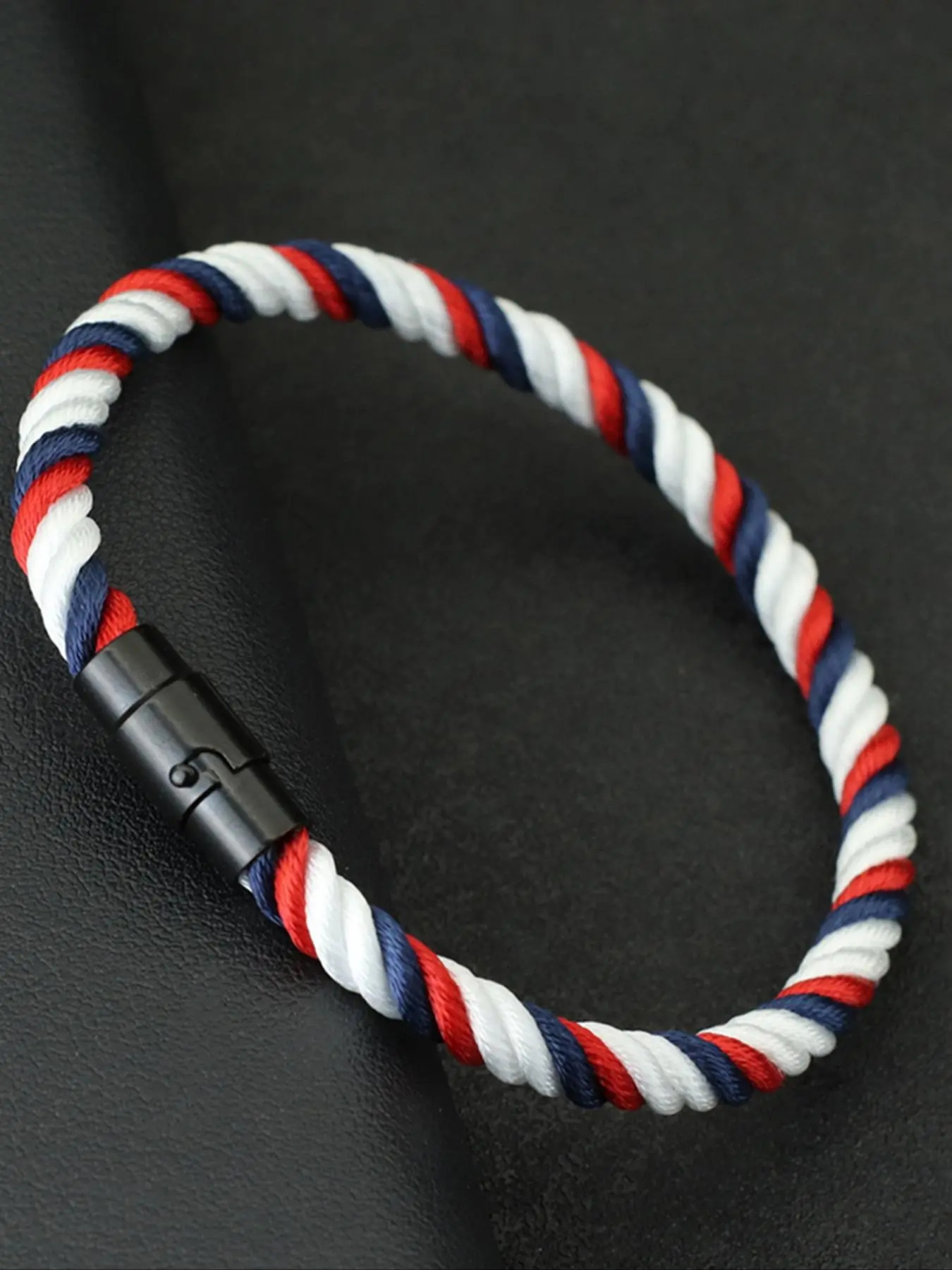 Simple Style Mens Bracelet Jewelry Black Magnetic Buckle Paracord Braided Bracelets Braslet Bangle Ethnic Nautical Rope Braclet Leisure Pulseira Joias Twisted Bracelet