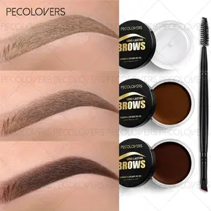 Brown Black Eyebrow Cream With Brush Natural Waterproof Long-Lasting Easy to Color Non Smudge Eyebrow Cream Make Up Cosmetic Tool Eyebrow Tinting Cream Eyebrow Products