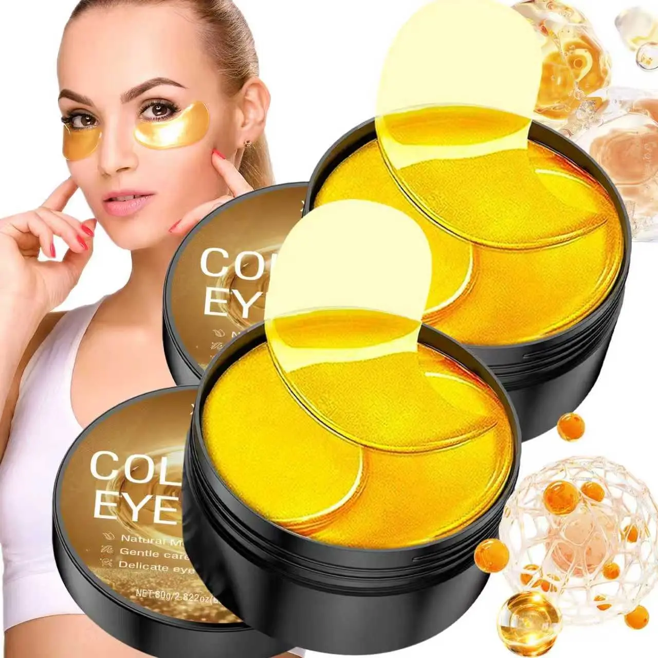120pcs Collagen Eye Masks, Strong Hydrating, Smooths and Tightens Skin, Glossy Finish, Suitable for All Skins, Intensive Eye Care, Eye Care, Moisturizing Eye Mask, Eye Care Product