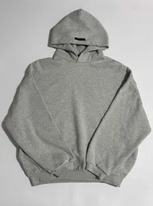 2024 Light Heather Gray Pullover Hoodie- Graphic Long Sleeve Sweatshirt for Casual Outdoor Wear, Oversized CleanFit