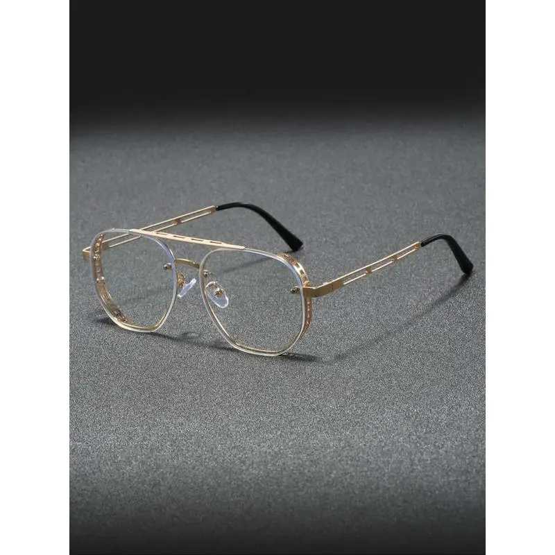 Men’s Tortoise Metal Frame Eyeglasses | Classic Business Style with Accent Top Bar | Trendy Eyewear for Office, Meetings & Social Events | Must-Have Fashion Accessory
