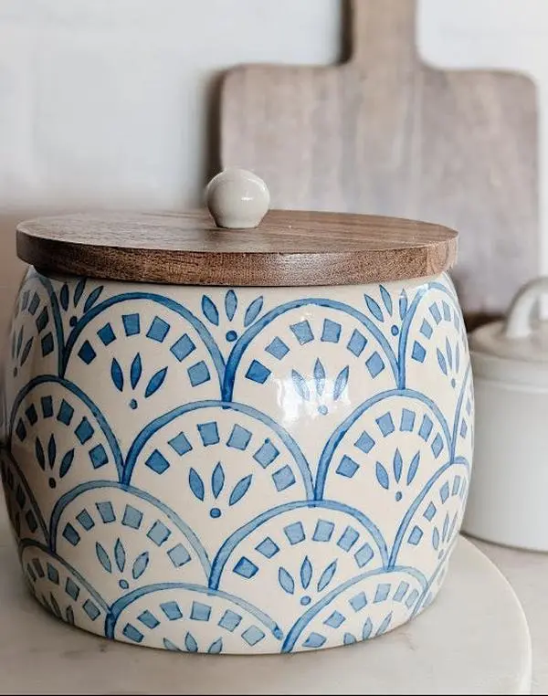 Blue & White Canister